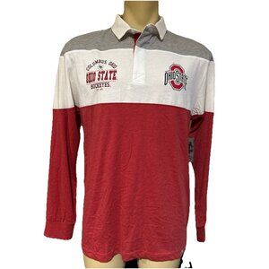 NEW Colosseum Ohio State Buckeyes OU Rugby Colorblock Men Polo L NCAA